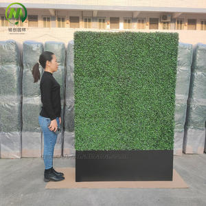 Haute assurance jardin extérieur élégant buis artificiel panneau de haie <span class=keywords><strong>arbustes</strong></span> matériau plastique résistant aux UV mur anti-UV goutte arrière - Product Image 4