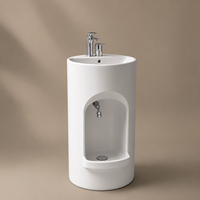 Vente en gros de lavabos d'ablution en céramique modernes avec miroir intelligent pour les bâtiments religieux islamiques, commandes en gros OEM