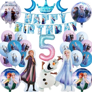 Frozen dekorasi pesta ulang tahun perlengkapan bertema <span class=keywords><strong>Elsa</strong></span> dengan balon spanduk kue Topper untuk anak perempuan hadiah perayaan rumah 2026 - Product Image 5