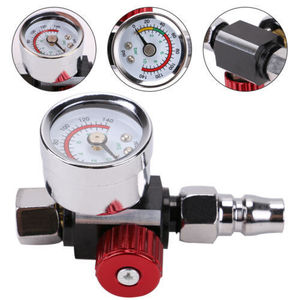 Régulateur d'air avec bouton rouge, connecteur rapide, manomètre pour pistolet de peinture - Product Image 5