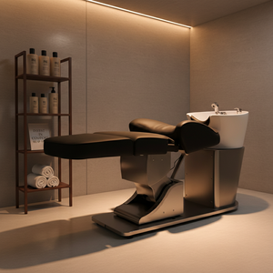 Chaise de shampooing de salon de coiffure de qualité supérieure, chaise de barbier rotative, cuir PU ergonomique pour salon de coiffure, mobilier de salon - Product Image 1