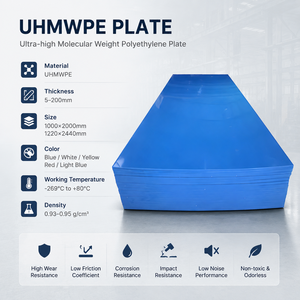 Plaque en plastique technique UHMWPE pour machine à ensacher le ciment, revêtement de chute anti-adhérent, aide à la circulation des poudres, OEM - Product Image 3