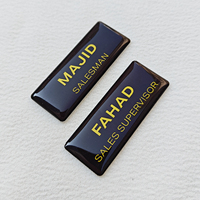 Badges nominatifs personnalisés en résine époxy bombée, professionnels, réutilisables, avec attache magnétique, en plastique