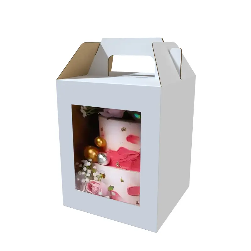 Twee Lagen 12X12X12 Hoge Taartdozen Voor Tier Verpakking Kleine Cakeboxen 2 Lagen Kerstpapier Cakedoos Papier