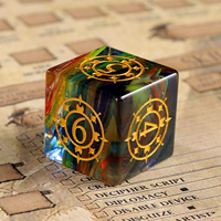 Jeu de dés en verre polyédriques personnalisés avec D6, D20, D12 et plus – Ensemble de 7 pièces colorées et écologiques pour jeux de société Dungeons & Dragons