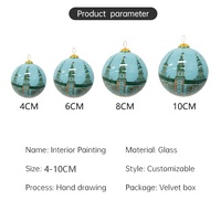 Boules de Noël en verre peintes à la main sur mesure OEM ODM 2026, décorations de Noël de luxe pour les fêtes, ornements pour arbre de Noël