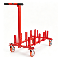 Rak Penyimpanan Mobile Multi-Slot Industri OEM, Troli Organizer dengan Roda Terkunci, Baja Struktural Kekuatan Tinggi, Lapisan Bubuk Premium