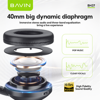 Headset BAVIN BH37 Casque HiFi Kualitas Suara Tinggi Latensi Rendah Model Ganda 3.5mm Nirkabel BT V5.3