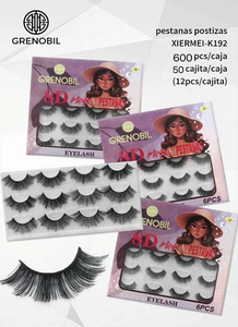 Ciglia Finte Grenobil 8D in Visone, 6 Paia, Volume Massimo, Striscia Completa, Visone Sintetico, Fascia Invisibile - Product Image 3