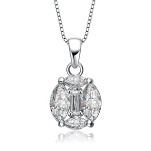 TD Collette Z collana sfarzosa in argento Sterling Cubic Zirconia enorme ciondoli e ciondoli di moda - Product Image 1