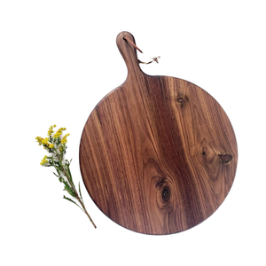Tagliere in legno personalizzato, tagliere per pizza con manico, tagliere per pane e bistecche per cucina di ristorante - Product Image 1