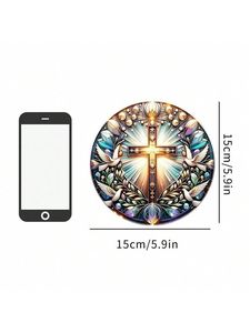 Attrape-croix <span class=keywords><strong>2D</strong></span> en acrylique plat, accrochage de fenêtre coloré, adapté pour le jardin, la cour, le porche, la décoration murale de chambre, <span class=keywords><strong>Gif</strong></span>, 1 pièce - Product Image 2