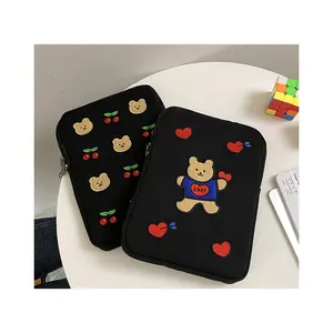 Licensed Cute Cartoon Felt Laptop Sleeve For IPAD Animal Wool Tiger Computer Laptop Sleeve For Kid Child Tablet PC Pouch Bag