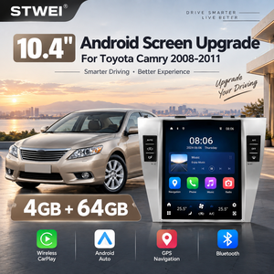 STWEI 10.4 Inch Android Car Stereo for Toyota Camry 2008-2011 4GB 64GB Wireless CarPlay Android Auto GPS Navigation - Product Image 1