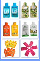 Pochette de jus personnalisée en forme de bouteille, sachet d'emballage liquide de qualité alimentaire en forme de bouteille pour boissons et jus pour enfants