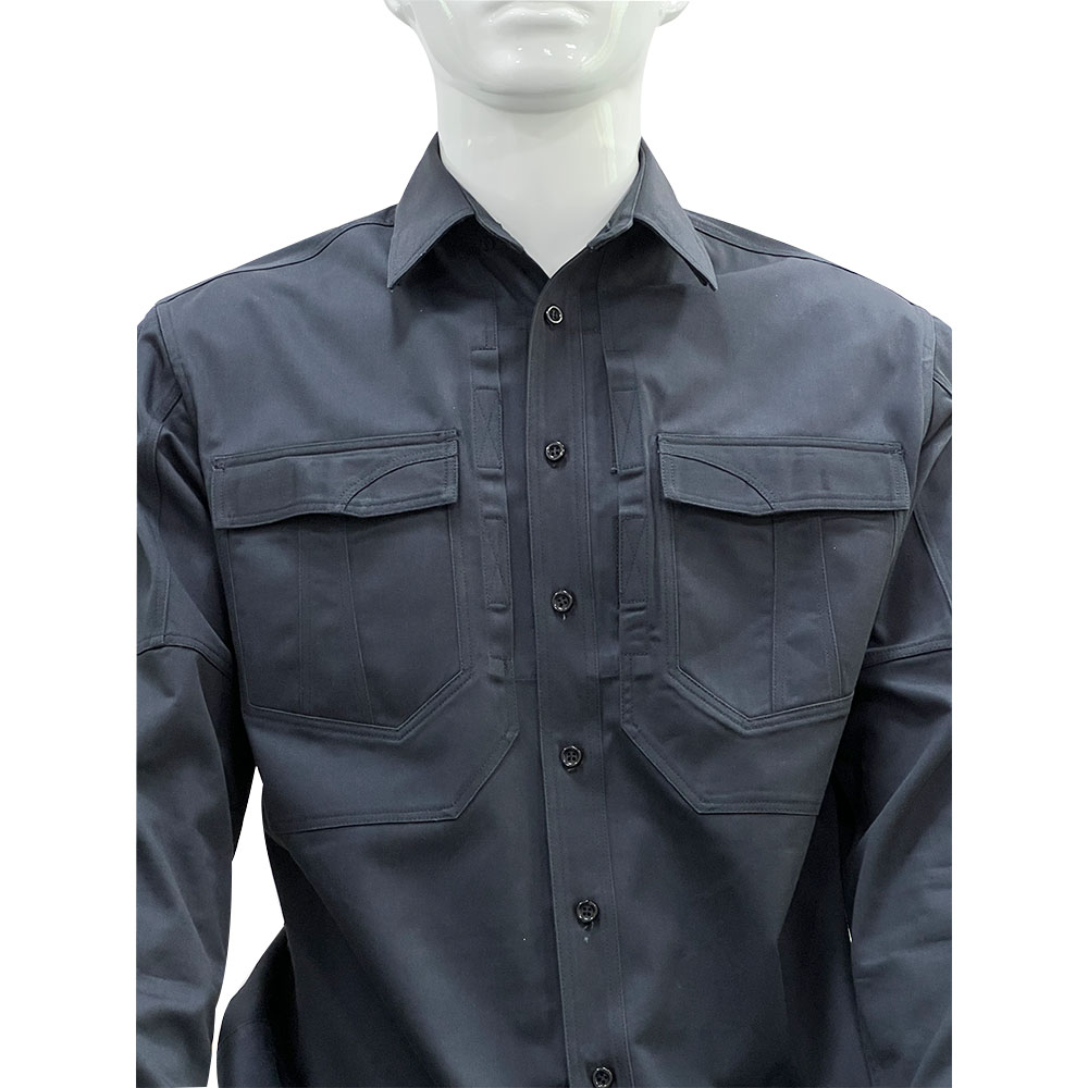 Uniforme de seguridad Dark 65% polyester 35% cotton fade shrink stain wrinkle short sleeve Dark Security Uniform Shirts