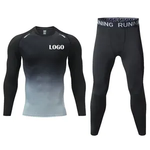 Neue Männer Blank Compression Wear Langarm Atmungsaktiv Stretchy Muscle Fit Schnellt rockn endes T-Shirt und Hose Custom Printing Shirts