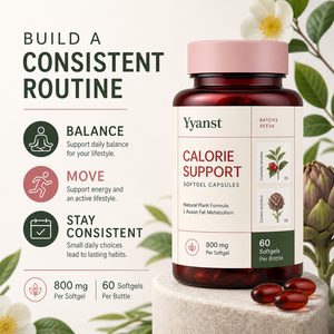 Capsules de soutien calorique 800mg, formule végétale naturelle, favorisent le métabolisme, soutiennent l'énergie quotidienne pour un mode de vie équilibré - Product Image 4