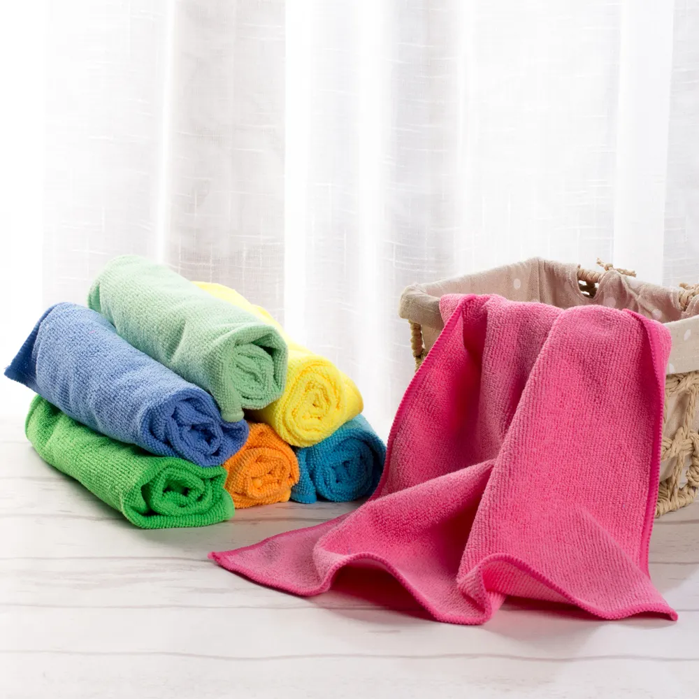 Pano de limpeza de microfibra de alta qualidade colorido 200gsm 300gsm 40x40cm toalha macia absorvente de secagem para cozinha de carro doméstico