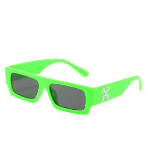 Diseñador <span class=keywords><strong>Vintage</strong></span> Gafas de sol Gafas de Sol para Mujeres Hombres Flat Top Rectángulo Logo UV400 Amarillo PC Marco Lentes Gafas Marca - Product Image 6