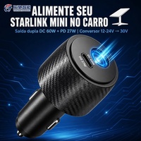 Nouvel adaptateur allume-cigare portable 90W pour Starlink Mini, convertisseur de puissance 12-24V vers 30V USB-C PD 27W DC 60W