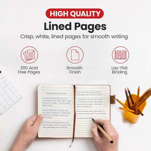 Personalized Custom Logo <b>A5</b> <b>Lined</b> Leather Journal - Hardcover Executive <b>Notebook</b> for Men & Women - Product Image 4