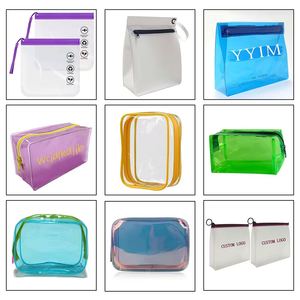 गर्म ग्लूइंग और मोटी pvc पोर्टेबल ट्रैवल वॉश बैग pvc पारदर्शी मेकअप बैग बहु कार्यात्मक स्नान सौंदर्य प्रसाधन भंडारण बैग - Product Image 4