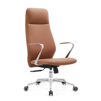 Chaise de bureau de direction de luxe américaine moderne, ergonomique, en cuir, réglable en hauteur, pivotante à 360°, avec roulettes et accoudoirs confortables