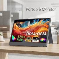 Moniteur portable 11,6 pouces FHD 1920x1080 IPS Type-C HD pour jeux vidéo PS5 PS4 Switch Xbox Ordinateur portable