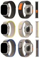 Tren Asli Penyesuaian Cepat Lembut Nilon Menenun Jejak Loop Tali Jam untuk Apple Watch Band Ultra 49Mm Gelang