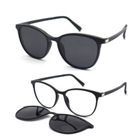 Lunettes de soleil rétro ultem à clipser Lunettes magnétiques vintage personnalisées Ultem Frame Lunettes de soleil à clipser polarisées avec aimant