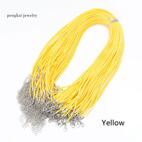 PB002 Collier Cordon en Cuir Tressé Noir 2 mm avec Fermoir Mousqueton, Raccords Métalliques Ronds pour Bijoux Pendentif
