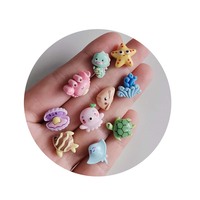 100 pièces Mini résine océan thème Animal résine coquille étoile de mer hippocampe tortue figurines pour paysage Nail Art fête d'anniversaire décor