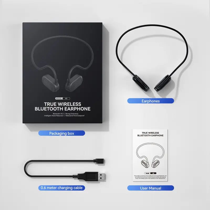 Noise Cancelling Mobile Handfree Olahraga Tahan Air Stereo Telinga Terbuka Bluetooth Earphone Bultooth Headphone Nirkabel Headset