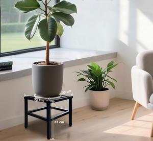 Support de Plantes Carré Robuste en Métal Noir Thermolaqué Moderne et Support de Pot de Fleurs pour Jardin Intérieur/Extérieur – Ventes Flash - Product Image 4
