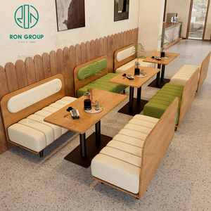 Cafe gỗ Gỗ Nhà Hàng cà phê cửa hàng bảng với gian hàng chỗ ngồi đặt ghế sofa đồ nội thất gian hàng - Product Image 1