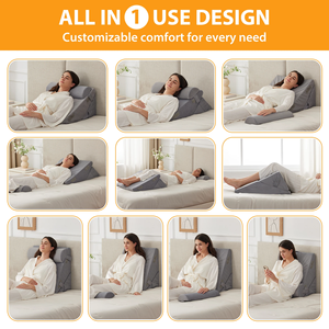 Vente directe usine : Coussin de chevet en mousse à mémoire de forme, <span class=keywords><strong>oreiller</strong></span> de lecture, coussin de soutien cervical en forme de cale avec fonction de rangement - Product Image 4
