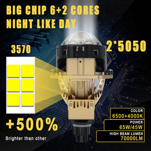 G-View Venta al por mayor Estilo popular Bi LED Proyector Len Fácil de instalar 6000K Proyector de alta potencia Bi LED Todo en un faro LED - Product Image 5