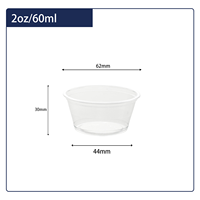 Offres Spéciales – Gobelets à Sauce Transparents en Plastique de Qualité Alimentaire, 2oz, 3.25oz, 4oz, 62 mm, pour Sauces, Poivre, Sel, Ketchup