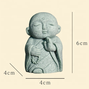 Zen <span class=keywords><strong>Jardin</strong></span> Décor <span class=keywords><strong>Japonais</strong></span> Vert Grès Moine Figurine Fish Tank Aquarium Bonsaï Micro Bouddha Thé Pet Décoration - Product Image 4