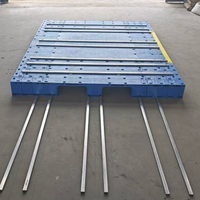 Palettes en plastique HDPE robustes 2100*1650mm à plateau fermé 3 roulettes Palettes industrielles pour entrepôt