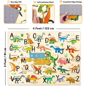 Tappeto Premium per Bambini 3x4 Piedi, Morbido, Lavabile in Lavatrice, Antiscivolo, Simpatico Tappeto Puzzle Educativo con Alfabeto ABC per Sala Giochi - Product Image 5