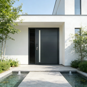 Moderne gietijzeren brandwerende deur met anti-inbraakfunctie, minimalistisch design, polymeren beveiligingsdeur voor huis - Product Image 2