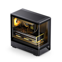 Boîtier PC Gaming D200 Mid-Tower Style Mini avec Ports USB Frontaux, Ventilateurs de Refroidissement, Matériaux Métalliques en Alliage d'Aluminium-SPCC, M-ATX, Stock Disponible