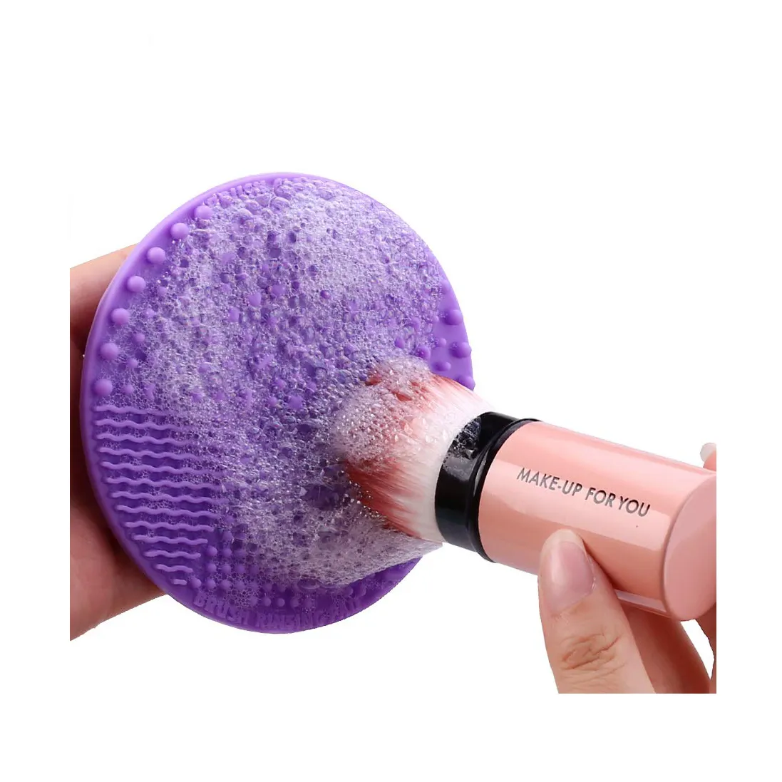 Silicone trang điểm bàn chải Cleaner Foundation trang điểm bàn chải Scrubber Board Pad make up rửa bàn chải Gel Làm Sạch Mat tay công cụ