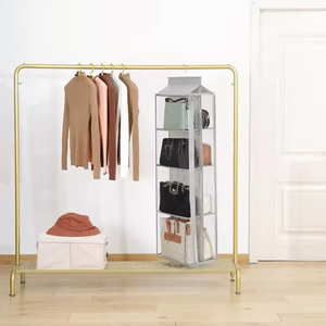 8 Pocket <b>Foldable</b> Handbag Storage Hanging <b>Bag</b>, Clear Visible Shelf Organizer, Universal for Closet Bedroom Family Home Use - Product Image 6