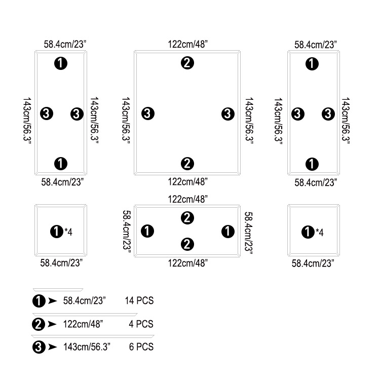 24 pcs/ensemble