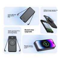 Cargador Móvil Multifunción con Logotipo Personalizado, Carga Rápida de 20W, Banco de Energía Inalámbrico Magnético de 10000mAh con Enchufe de CA y Cables