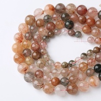 2025 vente chaude perles de pierre naturelle couleur mélangée rouge vert cheveux cristal 6-10mm perles clairsemées coloré plaquette Bracelet collier