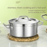 Ensemble de casseroles et de poêles en acier inoxydable épaissi à 3 couches pour l'Europe et l'Amérique